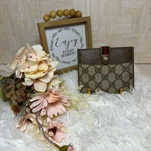 💯 Authentic Vintage Gucci Sherry Line Small Bifold Wallet